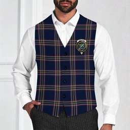 ScotsTee Shop Scottish Crichton Modern Crest Tartan Waistcoat Sleeveless Suit Vest