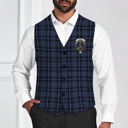 ScotsTee Shop Scottish Clark (Clergy) Modern Clan Crest Tartan Waistcoat Sleeveless Suit Vest