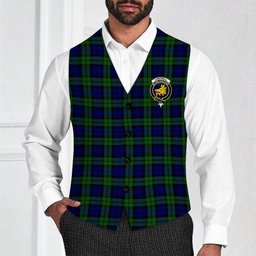 ScotsTee Shop Scottish Campbell Modern Crest Tartan Waistcoat Sleeveless Suit Vest