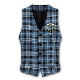 ScotsTee Shop Scottish Clark Modern Crest Tartan Waistcoat Sleeveless Suit Vest