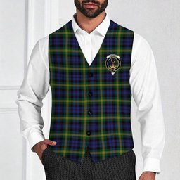 ScotsTee Shop Scottish Gordon of Esslemont Crest Tartan Waistcoat Sleeveless Suit Vest