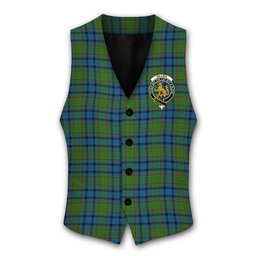 ScotsTee Shop Scottish Gillies 2 Crest Tartan Waistcoat Sleeveless Suit Vest