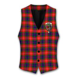 ScotsTee Shop Scottish Fraser Lovat Modern Crest Tartan Waistcoat Sleeveless Suit Vest