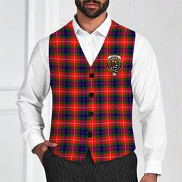 ScotsTee Shop Scottish Fraser Lovat Modern Crest Tartan Waistcoat Sleeveless Suit Vest