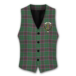 ScotsTee Shop Scottish Gray Hunting Modern Crest Tartan Waistcoat Sleeveless Suit Vest