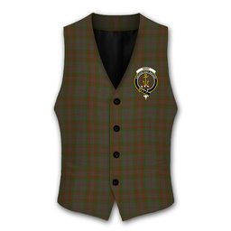 ScotsTee Shop Scottish Gray Crest Tartan Waistcoat Sleeveless Suit Vest