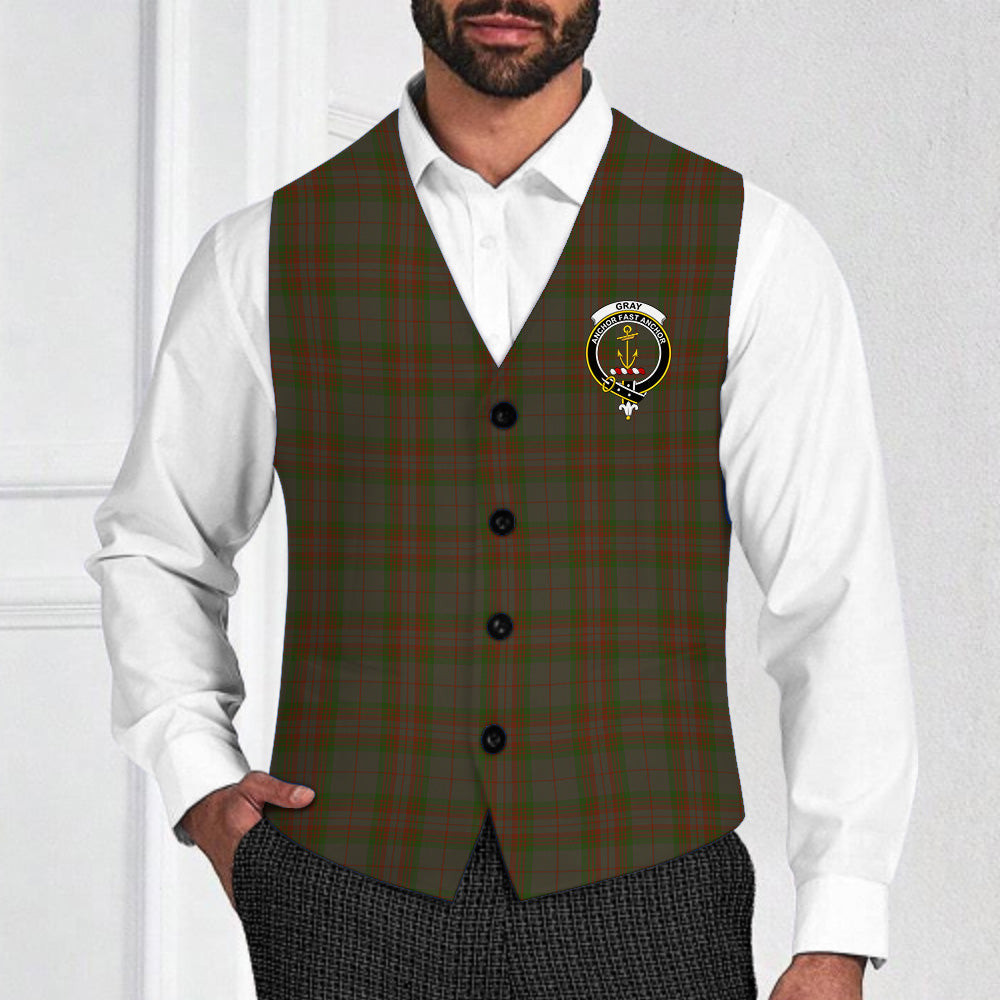 ScotsTee Shop Scottish Gray Crest Tartan Waistcoat Sleeveless Suit Vest