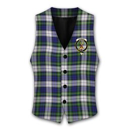 ScotsTee Shop Scottish Gordon Dress Modern Crest Tartan Waistcoat Sleeveless Suit Vest