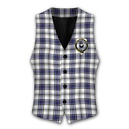 ScotsTee Shop Scottish Hannay Modern Crest Tartan Waistcoat Sleeveless Suit Vest
