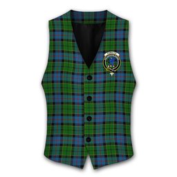ScotsTee Shop Scottish Forsyth 1795 Crest Tartan Waistcoat Sleeveless Suit Vest