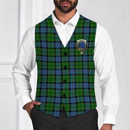 ScotsTee Shop Scottish Forsyth 1795 Crest Tartan Waistcoat Sleeveless Suit Vest