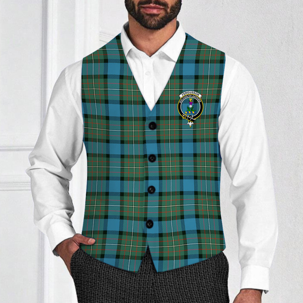 ScotsTee Shop Scottish Fergusson Ancient #2 Crest Tartan Waistcoat Sleeveless Suit Vest