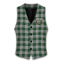 ScotsTee Shop Scottish Erskine Green Crest Tartan Waistcoat Sleeveless Suit Vest