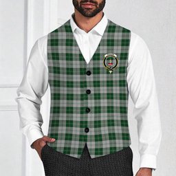 ScotsTee Shop Scottish Erskine Green Crest Tartan Waistcoat Sleeveless Suit Vest
