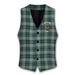 ScotsTee Shop Scottish Fraser Arisaid Crest Tartan Waistcoat Sleeveless Suit Vest