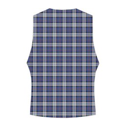 ScotsTee Shop Scottish Gillies Dress Blue Crest Tartan Waistcoat Sleeveless Suit Vest