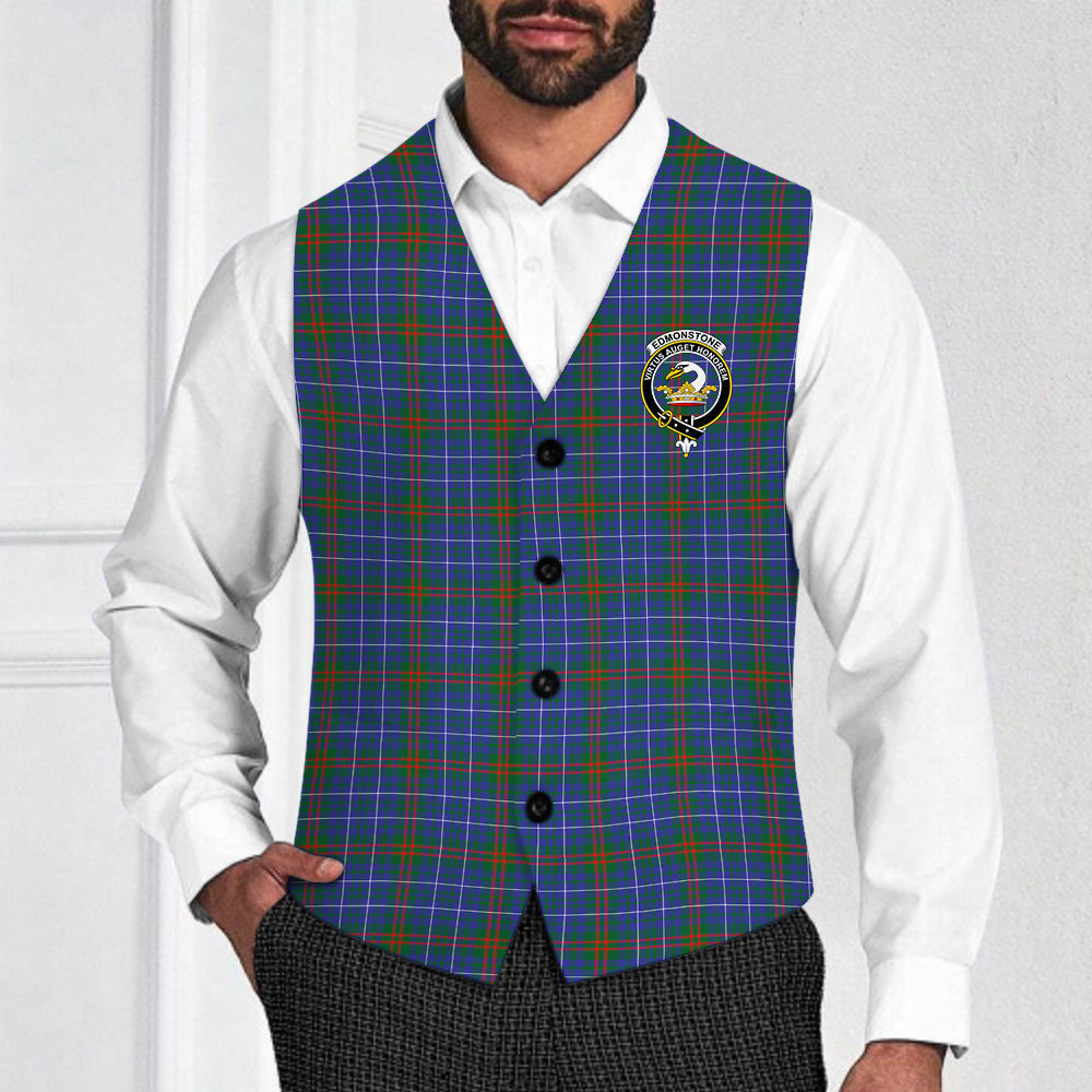 ScotsTee Shop Scottish Edmonstone Crest Tartan Waistcoat Sleeveless Suit Vest
