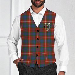 ScotsTee Shop Scottish Fraser Ancient Crest Tartan Waistcoat Sleeveless Suit Vest