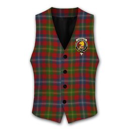 ScotsTee Shop Scottish Forrester Crest Tartan Waistcoat Sleeveless Suit Vest