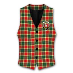 ScotsTee Shop Scottish Gibsone Crest Tartan Waistcoat Sleeveless Suit Vest