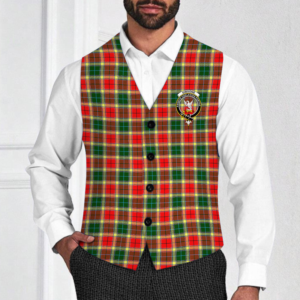 ScotsTee Shop Scottish Gibsone Crest Tartan Waistcoat Sleeveless Suit Vest