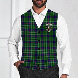 ScotsTee Shop Scottish Duncan Modern Crest Tartan Waistcoat Sleeveless Suit Vest