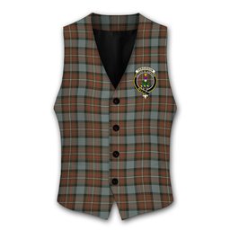 ScotsTee Shop Scottish Fergusson Weathered Crest Tartan Waistcoat Sleeveless Suit Vest