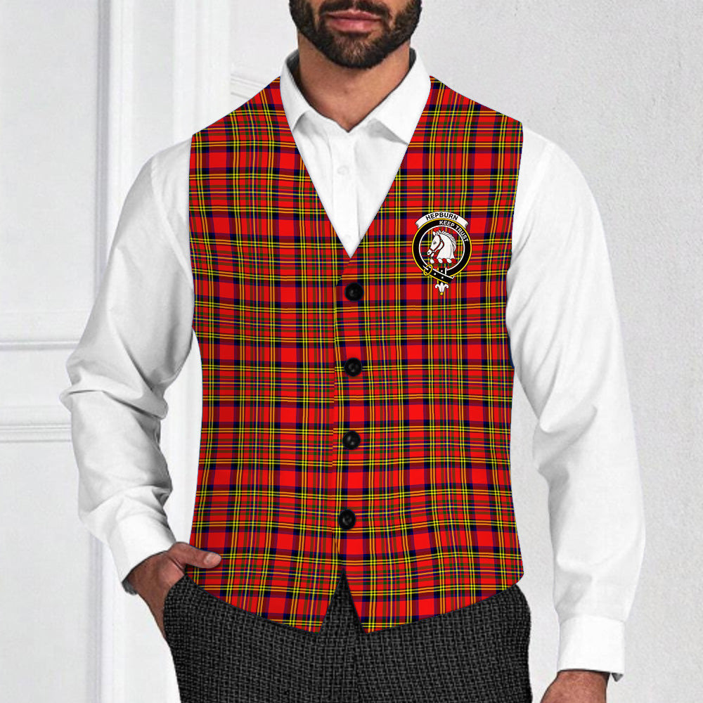 ScotsTee Shop Scottish Hepburn SC Crest Tartan Waistcoat Sleeveless Suit Vest