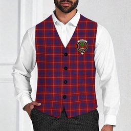 ScotsTee Shop Scottish Hamilton Crest Tartan Waistcoat Sleeveless Suit Vest
