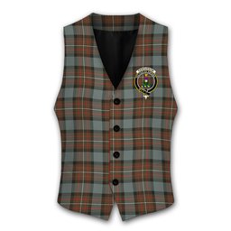 ScotsTee Shop Scottish Ferguson Weathered Crest Tartan Waistcoat Sleeveless Suit Vest