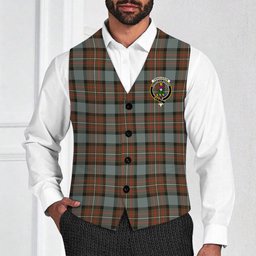 ScotsTee Shop Scottish Ferguson Weathered Crest Tartan Waistcoat Sleeveless Suit Vest