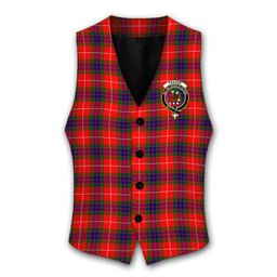 ScotsTee Shop Scottish Fraser Modern SC Crest Tartan Waistcoat Sleeveless Suit Vest