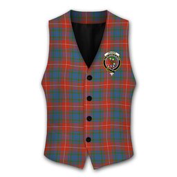 ScotsTee Shop Scottish Fraser Gathering Red Ancient Crest Tartan Waistcoat Sleeveless Suit Vest
