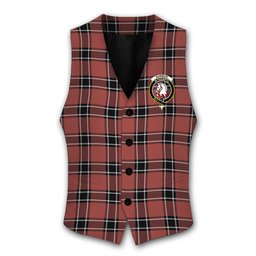 ScotsTee Shop Scottish Dunbar District Ancient Crest Tartan Waistcoat Sleeveless Suit Vest