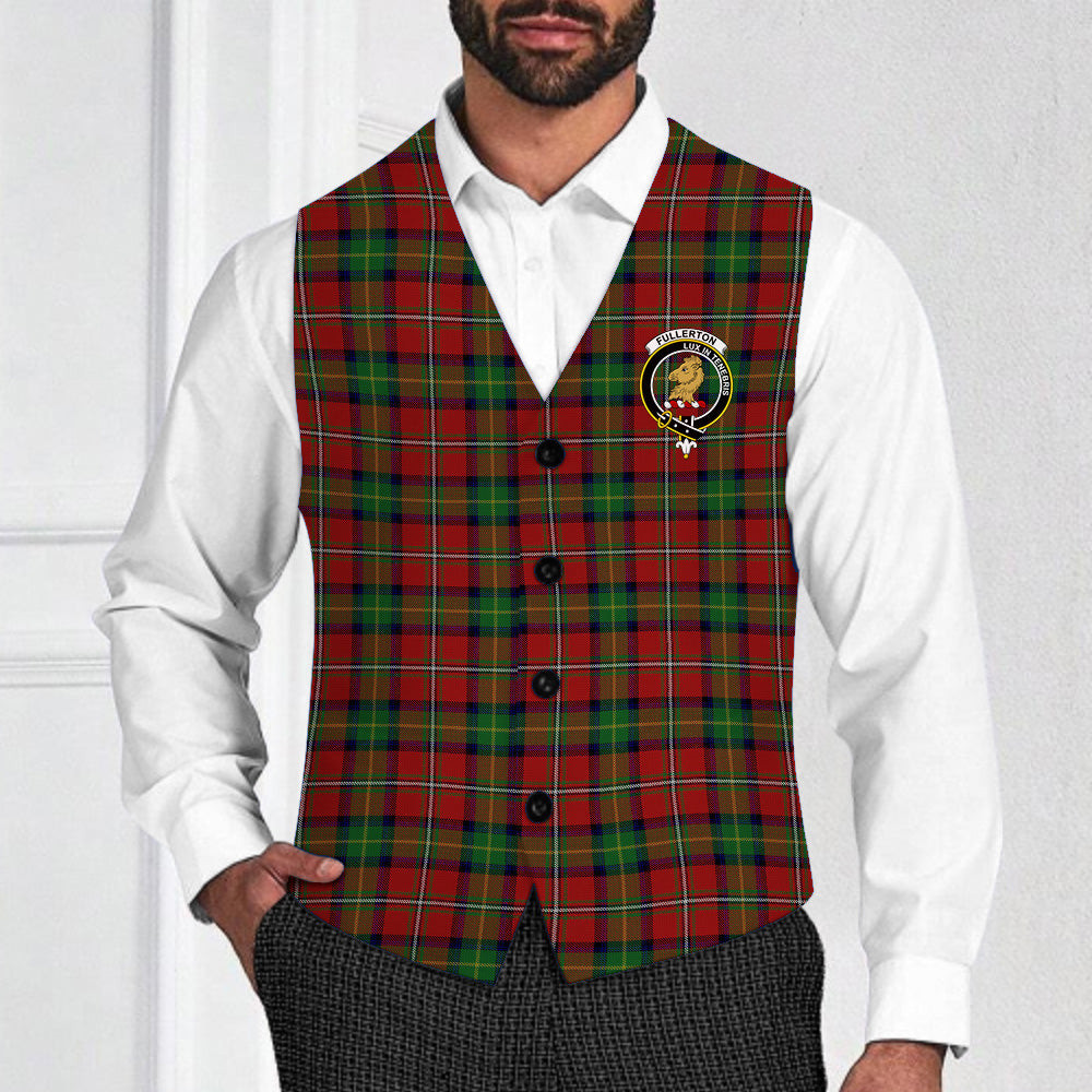 ScotsTee Shop Scottish Fullerton Crest Tartan Waistcoat Sleeveless Suit Vest