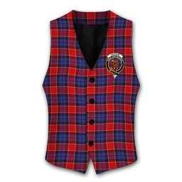 ScotsTee Shop Scottish Graham of Menteith Red Crest Tartan Waistcoat Sleeveless Suit Vest
