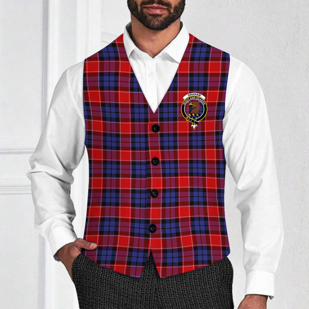 ScotsTee Shop Scottish Graham of Menteith Red Crest Tartan Waistcoat Sleeveless Suit Vest