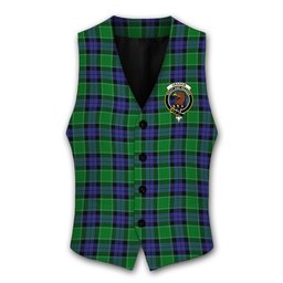 ScotsTee Shop Scottish Graham of Menteith Modern Crest Tartan Waistcoat Sleeveless Suit Vest