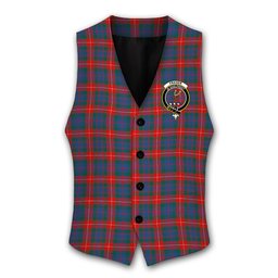 ScotsTee Shop Scottish Fraser of Lovat Modern Crest Tartan Waistcoat Sleeveless Suit Vest
