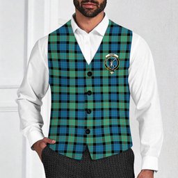 ScotsTee Shop Scottish Gunn Ancient Crest Tartan Waistcoat Sleeveless Suit Vest