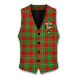 ScotsTee Shop Scottish Grierson Crest Tartan Waistcoat Sleeveless Suit Vest