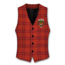 ScotsTee Shop Scottish Hamilton Red Ancient Crest Tartan Waistcoat Sleeveless Suit Vest