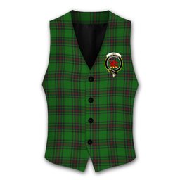 ScotsTee Shop Scottish Fife District Crest Tartan Waistcoat Sleeveless Suit Vest