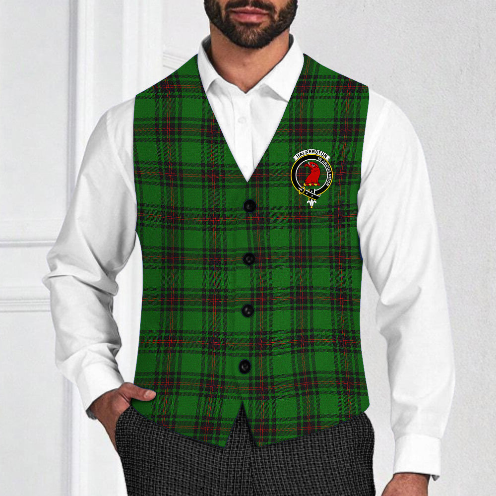 ScotsTee Shop Scottish Halkerston Crest Tartan Waistcoat Sleeveless Suit Vest