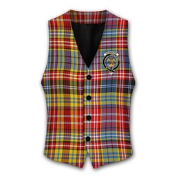 ScotsTee Shop Scottish Drummond of Strathallan Modern Crest Tartan Waistcoat Sleeveless Suit Vest