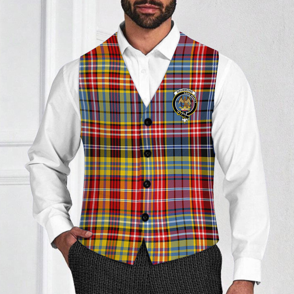 ScotsTee Shop Scottish Drummond of Strathallan Modern Crest Tartan Waistcoat Sleeveless Suit Vest