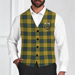 ScotsTee Shop Scottish Fraser Yellow Crest Tartan Waistcoat Sleeveless Suit Vest
