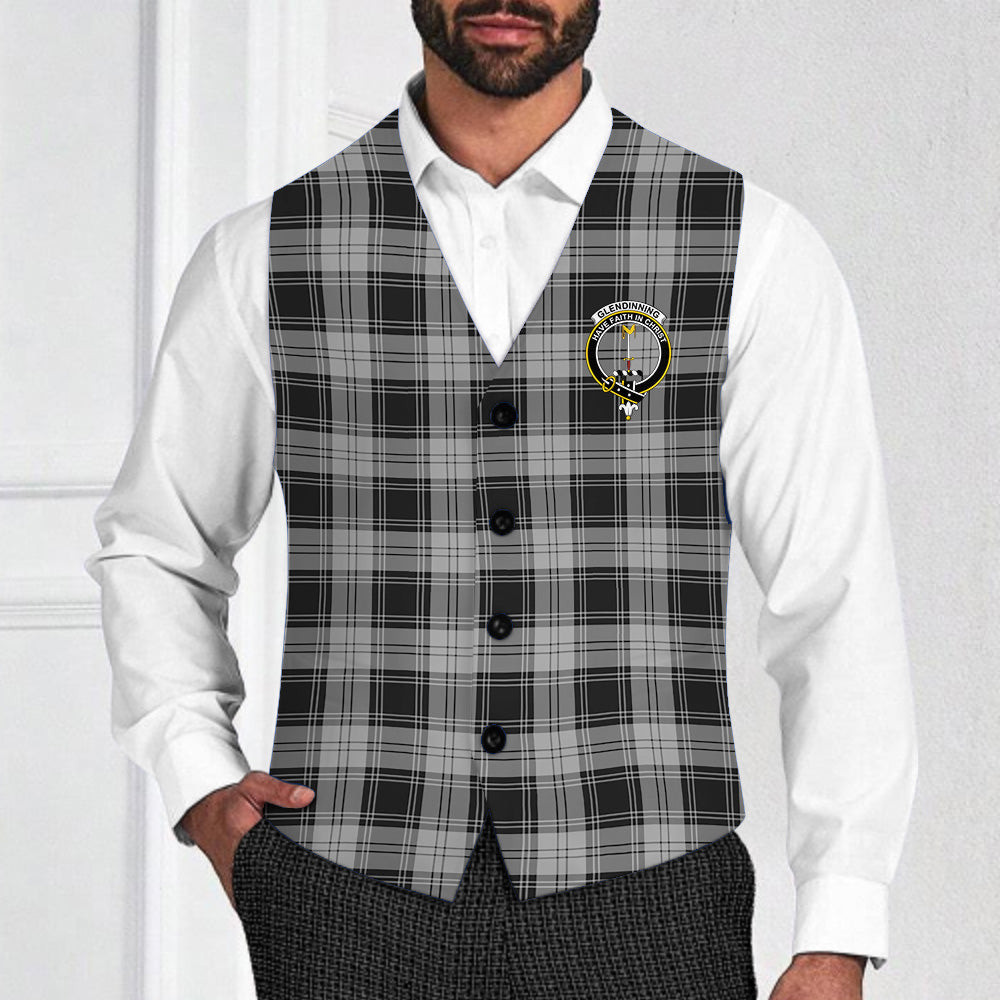 ScotsTee Shop Scottish Glendinning Crest Tartan Waistcoat Sleeveless Suit Vest