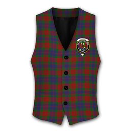ScotsTee Shop Scottish Fraser 1800 Crest Tartan Waistcoat Sleeveless Suit Vest