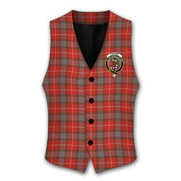 ScotsTee Shop Scottish Fraser Weathered Crest Tartan Waistcoat Sleeveless Suit Vest